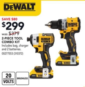 Réno Dépôt Dewalt 2-piece tool combo kit offer