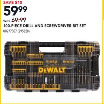 Réno Dépôt Dewalt 100-piece drill and screwdriver bit set offer