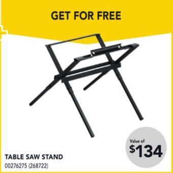 Réno Dépôt Dewalt table saw stand offer