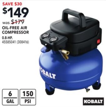 Réno Dépôt Kobalt oil-free air compressor offer