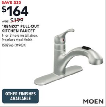 Réno Dépôt Moen renzo pull-out kitchen faucet offer