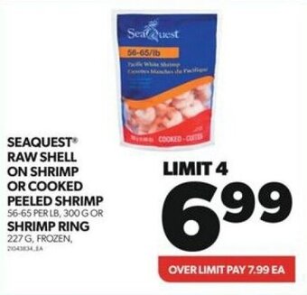 Real Canadian Superstore SEAQUEST RAW SHELL ON SHRIMP OR COOKED PEELED SHRIMP OR SHRIMP RING offer