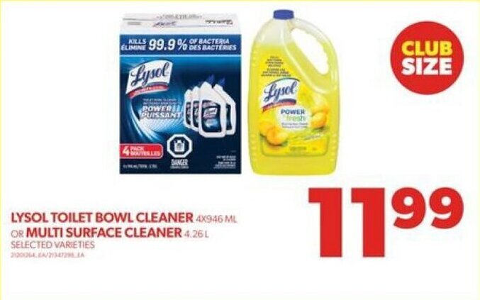 Real Canadian Superstore LYSOL TOILET BOWL CLEANER 4X946 ML OR MULTI SURFACE CLEANER 4.26 LYSOL TOILET BOWL CLEANER 4X946 ML OR MULTI SURFACE CLEANER offer