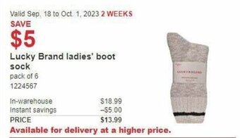 Costco Lucky Brand ladies' boot offer