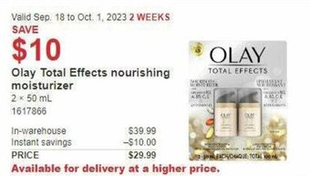 Costco Olay Total Effects nourishing moisturizer offer