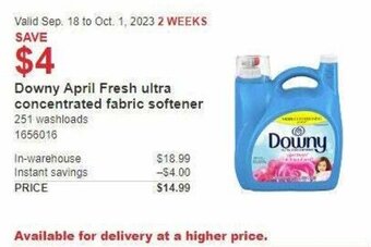 Costco Downy April Fresh ultra concentrated fabric softener offer