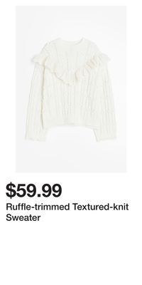 H&M Ruffle-trimmed textured-knit sweater offer