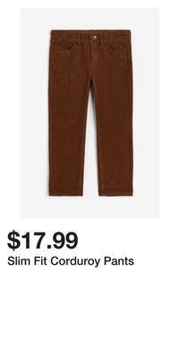 H&M Slim fit corduroy pants offer