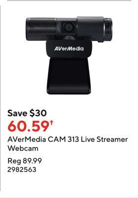 Staples Avermedia cam 313 live streamer webcam offer