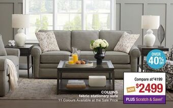 La Z Boy Collins fabric stationary sofa offer