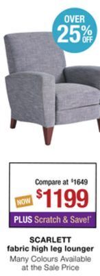 La Z Boy Scarlett fabric high leg lounger offer