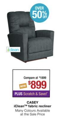 La Z Boy Casey iclean fabric recliner offer