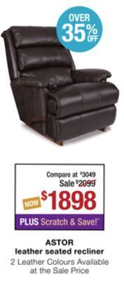 La Z Boy Astor leather seated recliner offer