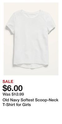 Old Navy Old navy softest scoop-neck t-shirt for girls offer