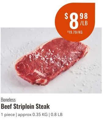 Wild Fork Foods Boneless beef striploin steak offer