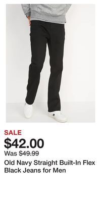 Old Navy Old navy straight built-in flex black jeans for men offer