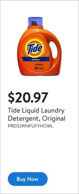 Walmart Tide liquid laundry detergent, original offer