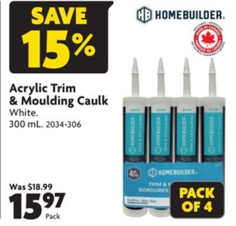 Home Hardware Acrylic trim & moulding caulk offer