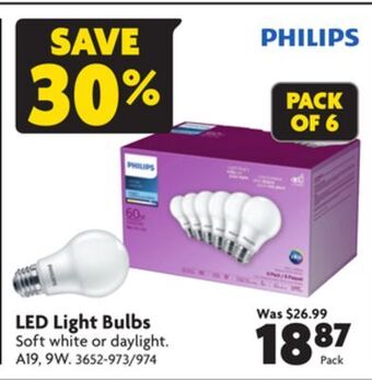 Home Hardware Led light bulbs offer