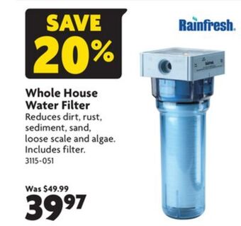 Home Hardware Whole house water filter offer