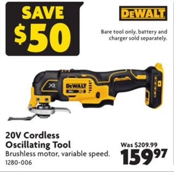 Home Hardware 20v cordless oscillating tool offer