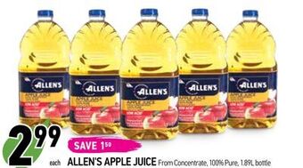 Coppa's Fresh Market Allen's apple juice offer