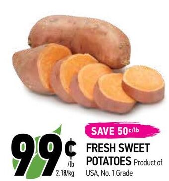 Coppa's Fresh Market Fresh sweet potatoes offer