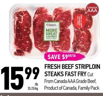 Coppa's Fresh Market Fresh beef striploin steaks fast fry offer