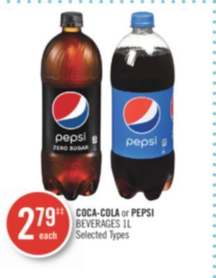 Shoppers Drug Mart Coca-cola or pepsi beverages offer