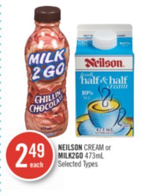 Shoppers Drug Mart Neilson cream or milk2go offer