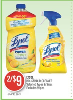 Shoppers Drug Mart Lysol household cleaner offer