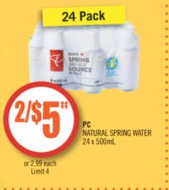 Shoppers Drug Mart Pc natural spring water offer