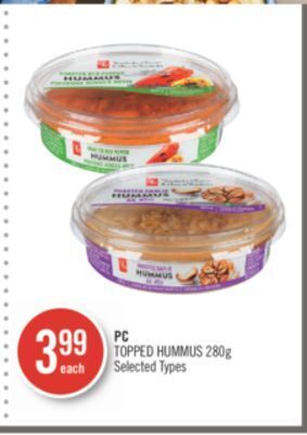 Shoppers Drug Mart Pc topped hummus offer