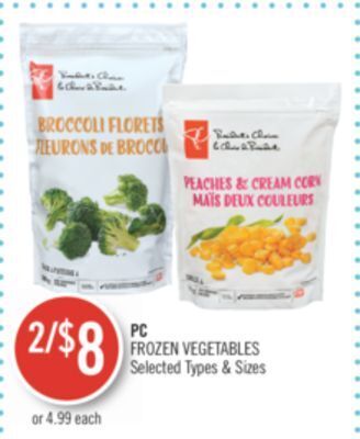 Shoppers Drug Mart Pc frozen vegetables offer