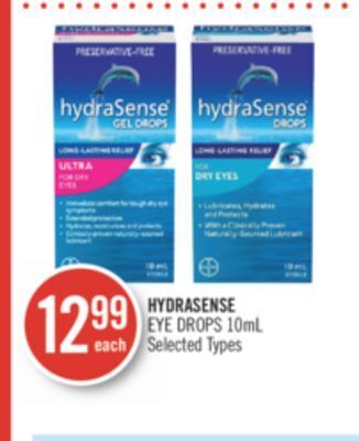 Shoppers Drug Mart Hydrasense eye drops offer