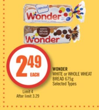 Shoppers Drug Mart Wonder white or whole wheat bread offer