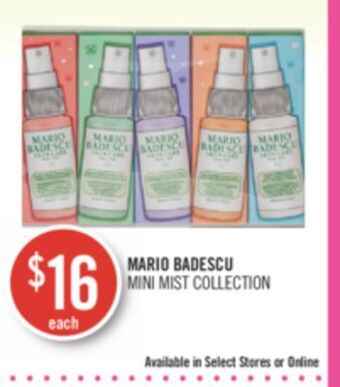 Shoppers Drug Mart Mario badescu mini mist collection offer