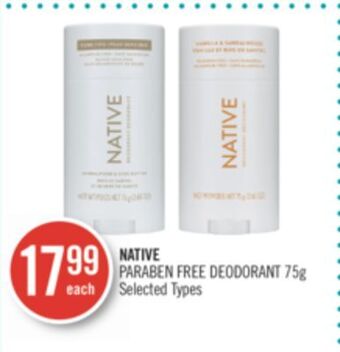 Shoppers Drug Mart Native paraben free deodorant offer