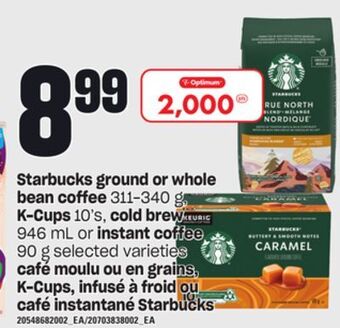 Independent City Market Café moulu ou en grains, 311-340 g, k-cups, 10's, infusé à froid, 946 ml ou café instantané starbucks, 90 g offer