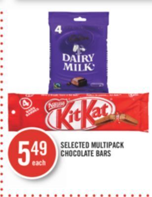 Shoppers Drug Mart Selected multipack chocolate bars offer