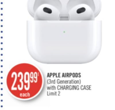 Shoppers Drug Mart Apple airpods (3rd generation) with charging case offer