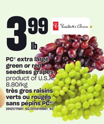 Independent City Market Très gros raisins verts ou rouges sans pépins pc offer