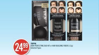 Shoppers Drug Mart Toppik hair perfecting duo kit or hair building fibers offer