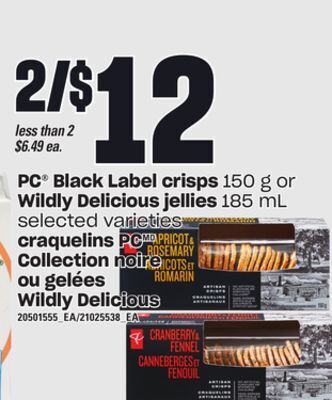 Independent City Market Craquelins pc collection noire, 150 g ou gelées wildly delicious, 185 ml offer