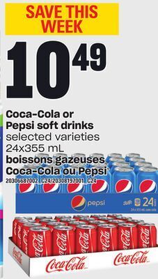 Independent City Market Boissons gazeuses coca-cola ou pepsi, 24x355 ml offer