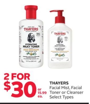 Rexall Thayers facial mist, facial toner or cleanser offer