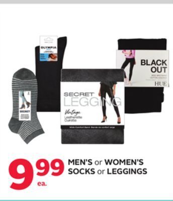 Rexall Men's or women's socks or leggings offer