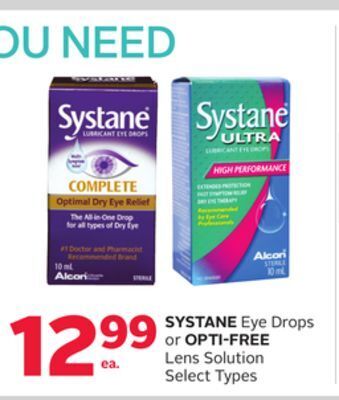 Rexall Systane eye drops or opti-free lens solution offer