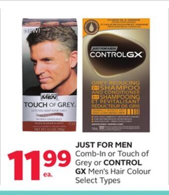 Rexall Just for men comb-in or touch of grey or control gx men's hair colour offer