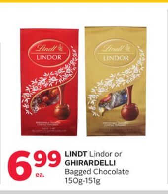 Rexall Lindt lindor or ghirardelli bagged chocolate offer